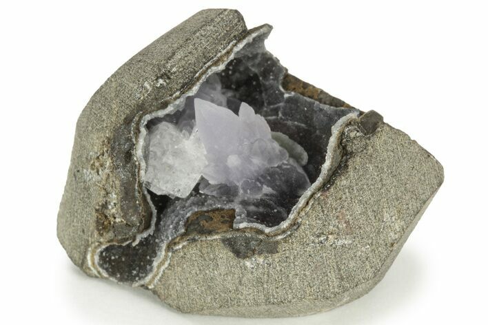 Amethyst and Chabazite Crystals in Basalt - India #220093